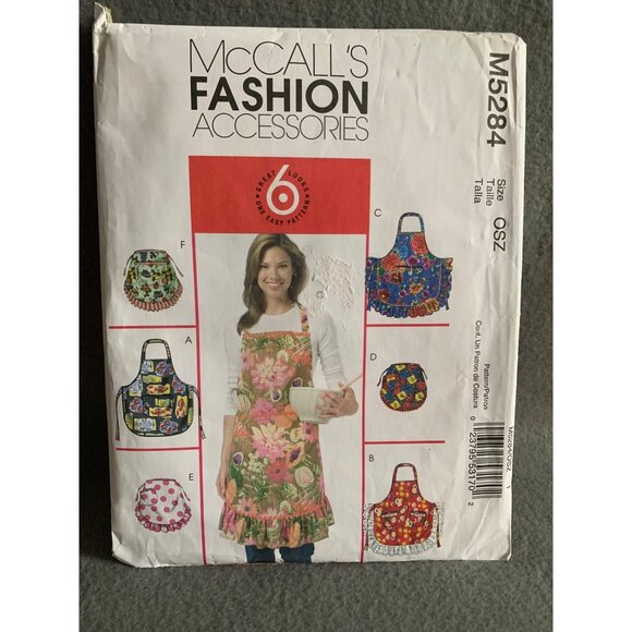 McCall's Misses Aprons Sewing Pattern M5284 - cut - Picture 9 of 9